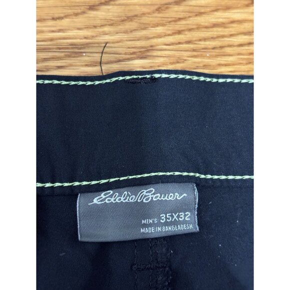 Eddie Bauer Mens HIking Pants Sz 35x32 Black Stretch Nylon Straight Leg Outdoors - Picture 3 of 5